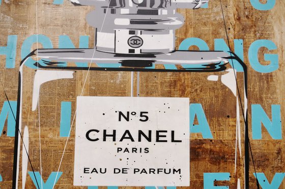 Chanel Teal 140cm x 100cm Chanel Book Page Urban Pop Art