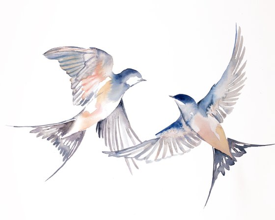 Swallows in Flight No. 44