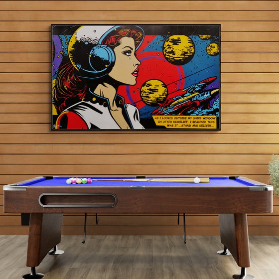 Stand and Deliver ...160cm x 100cm Space Cadet Textured Urban Pop Art Painting