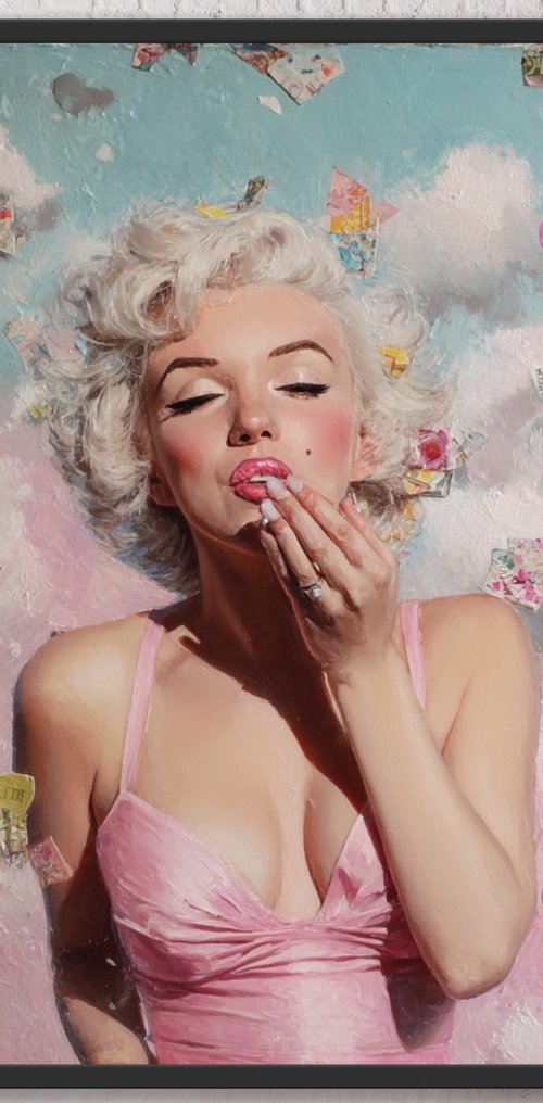 Marilyn Monroe Kiss by Yass Paints