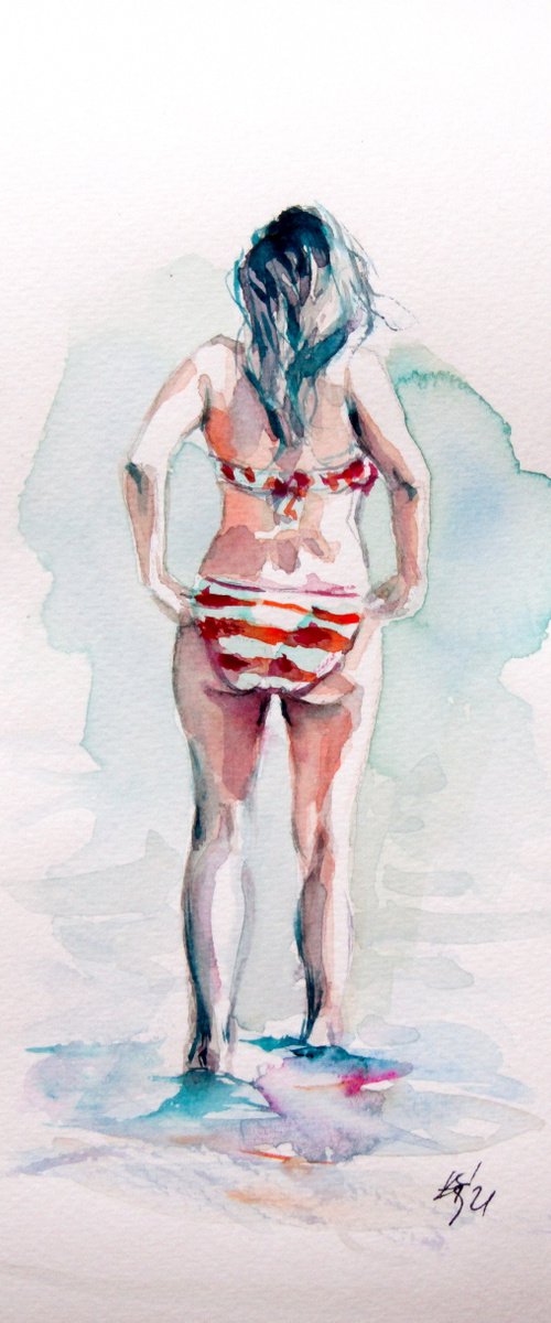 Girl at beach by Kovács Anna Brigitta