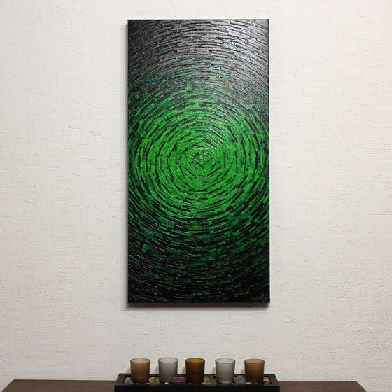 Fragmented green burst