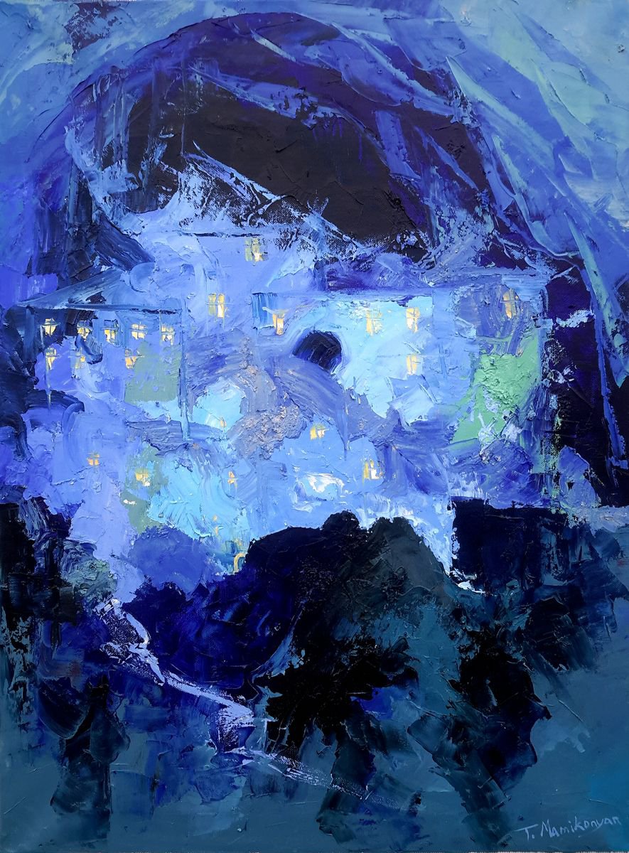 Abstract Oil Painting By Tigran Mamikonyan, 24 X 31", Cloud 60X80Cm, Original Artwork