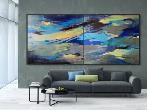 XXXL Super big painting - "Ocean dream" - Abstraction - Bright abstract - Expressionist abstraction by Yaroslav Yasenev