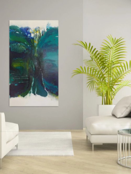 ABSTRACT BLUE SEASCAPE 1 by Christa Haack