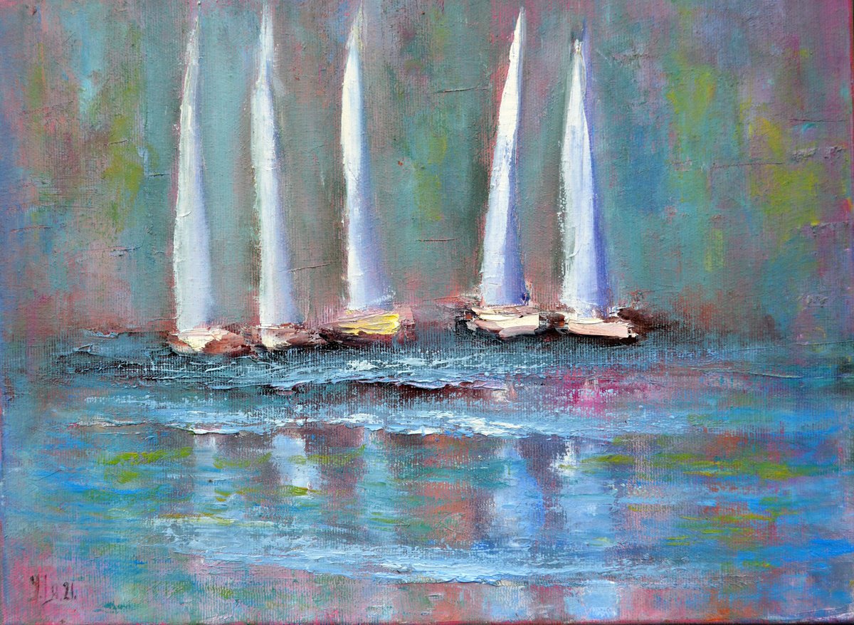 White sails by Elena Lukina