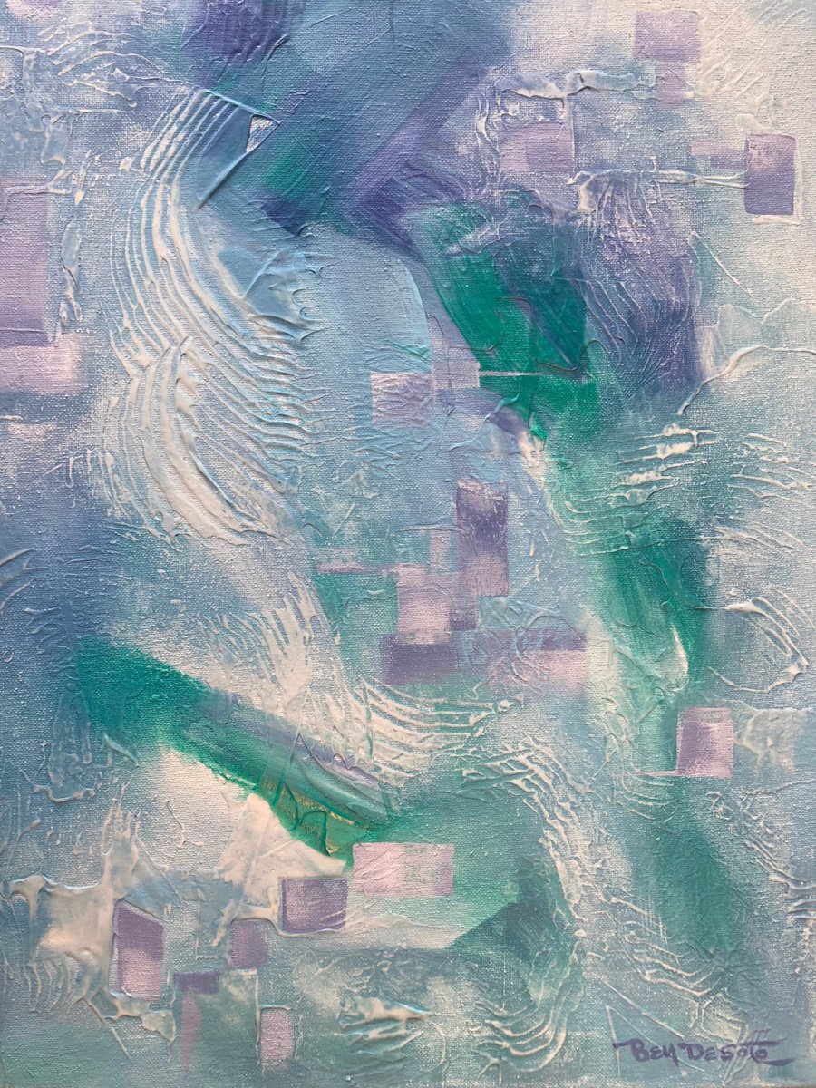 Abstract Acrylic Painting By Ben De Soto, 16 X 20, Abstract Qq4, Original Artwork