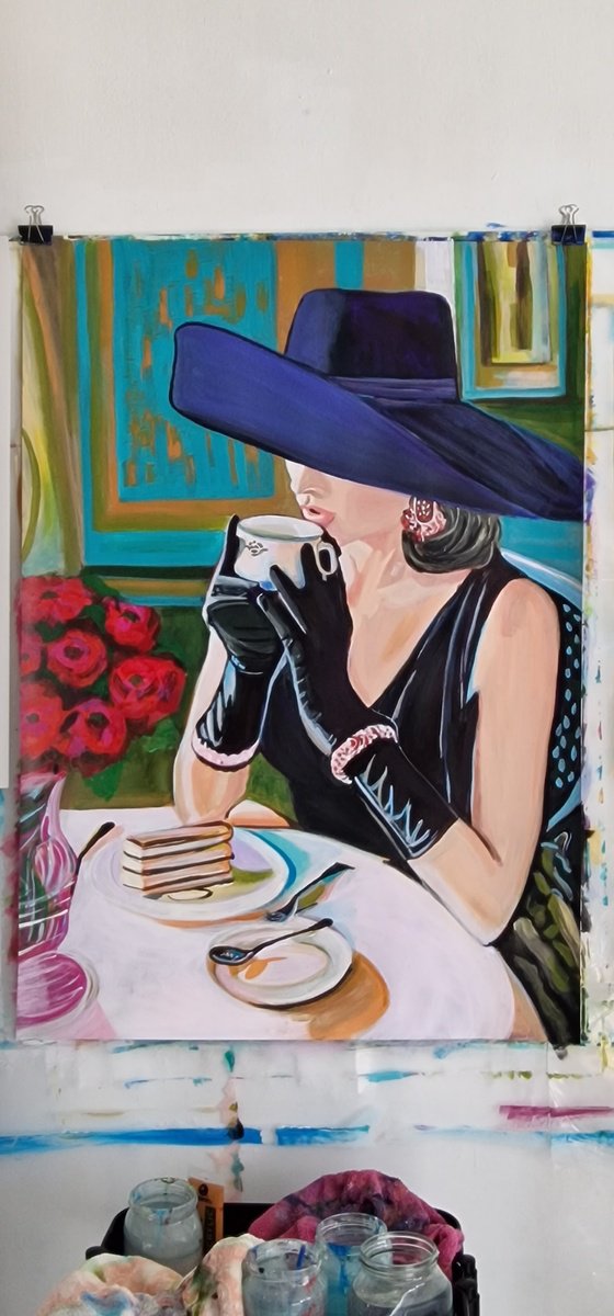 Lady with hat / 101 x 72 cm