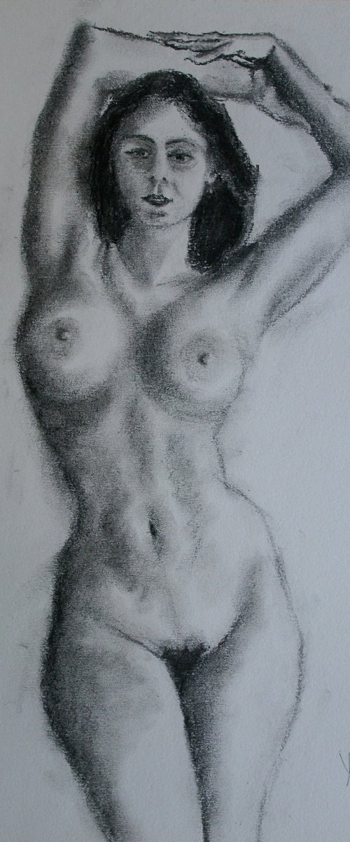 Female Figure #62 Charcoal by Juri Semjonov