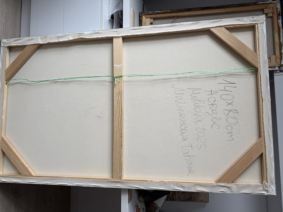 Parallel Balance Large Abstract Diptych