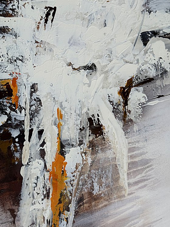 White Surge Over Dark Ground-Black White