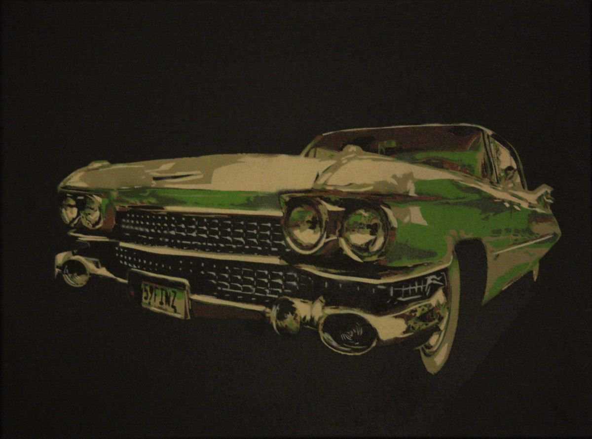 Classic car Spraypaint painting by BIZZY Artfinder