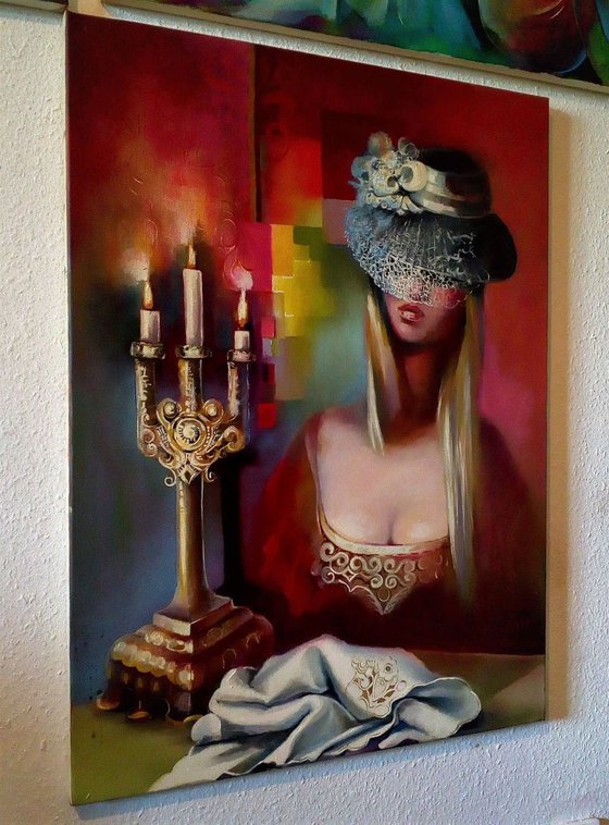 " Unpredictable CIA Lady " - 60 x 80cm Original Oil Painting