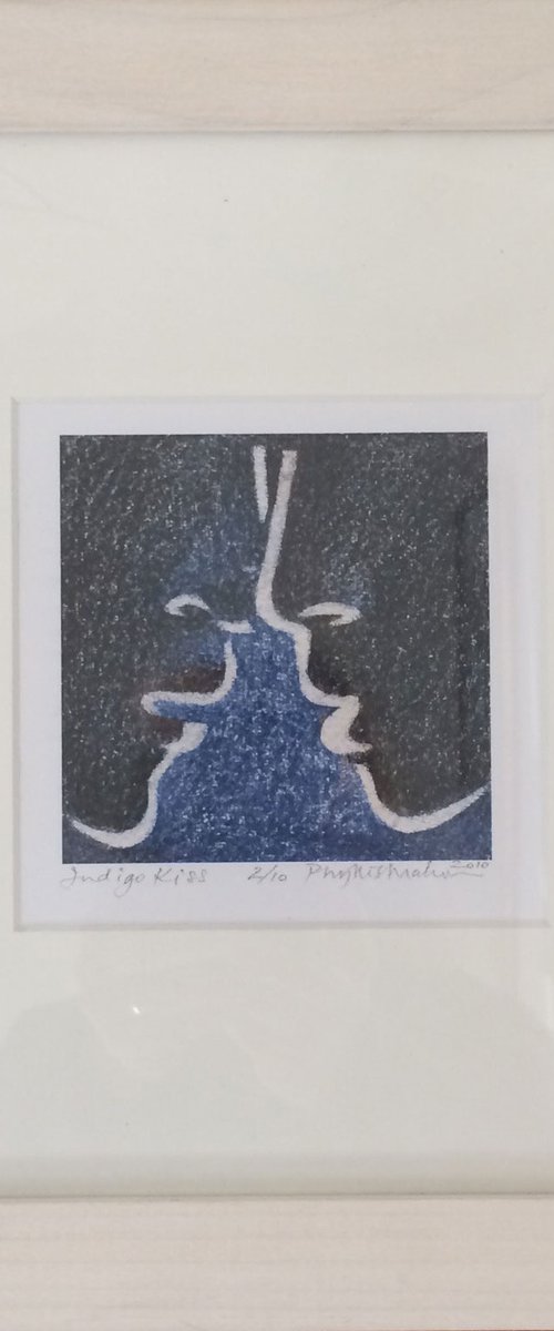 Indigo Kiss (framed) by Phyllis Mahon