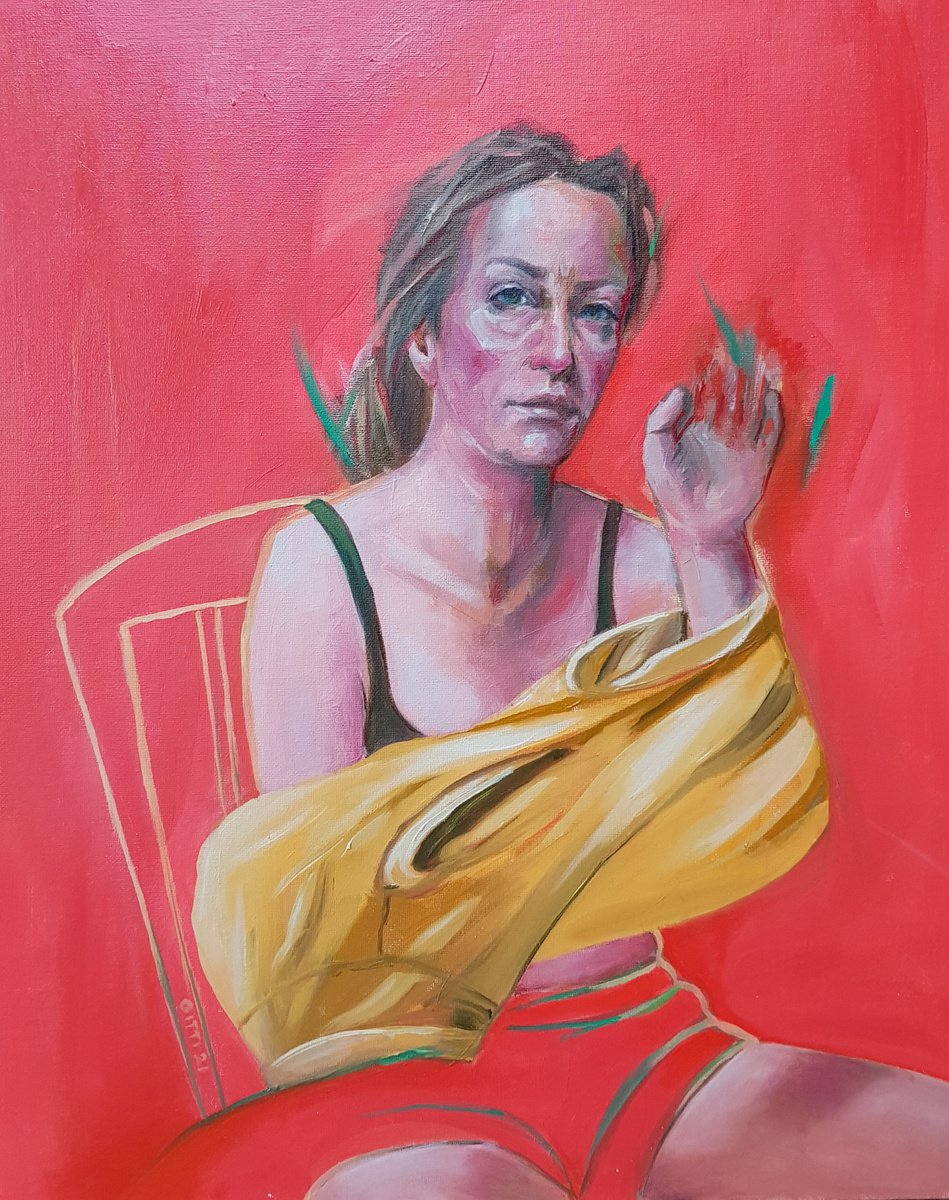 Impressionistic Portrait Oil Painting By Gitti Gv, 16 X 20, It