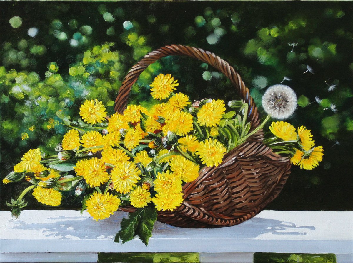 Spring flowers. Original painting oil on canvas. by Natalia Shaykina