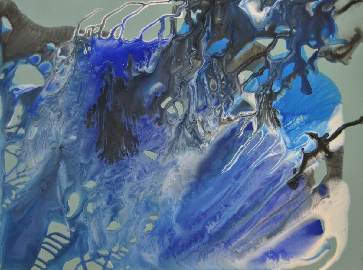 Abstract Acrylic Painting By Valeri Tsvetkov, 31 X 24", Sea Fragrance, Original Artwork