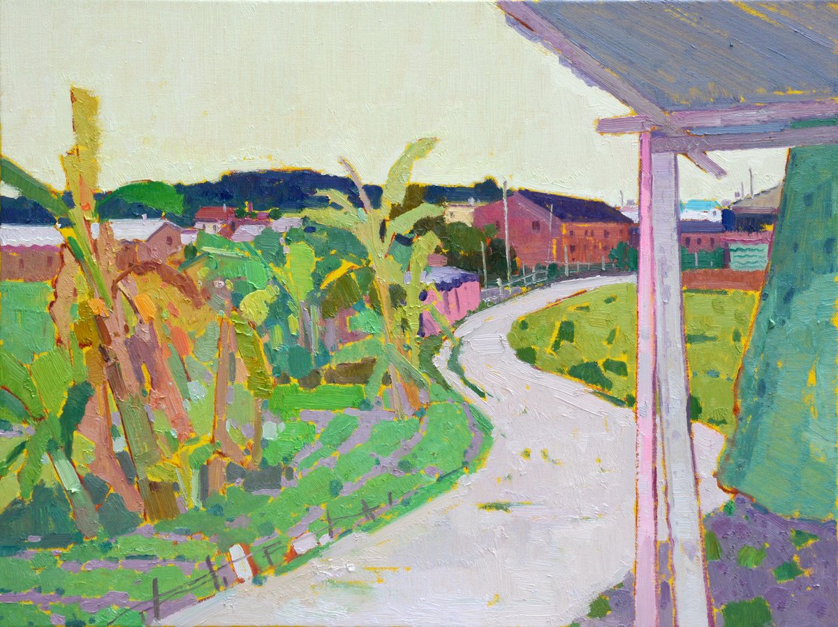 Impressionistic Landscape Oil Painting By Jianzhe Chon, 31 X 24, Landscape Oil Painting:chinese Rural Village 137, Artfinder