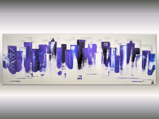 Blue Skyline - Original Painting - Abstract Painting - Acrylic Painting - Canvas Art - Wall art - ready to hang