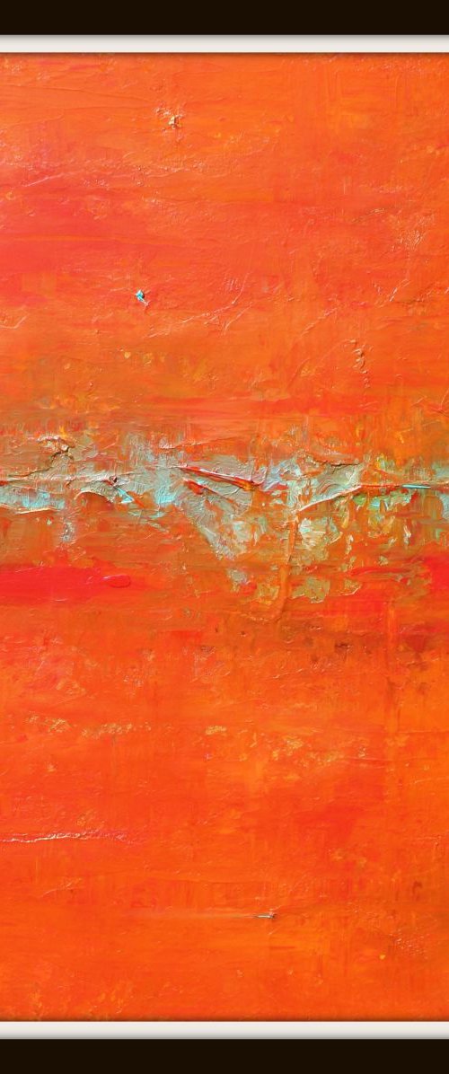 Red Orange Abstract Panel by Robert Lynn