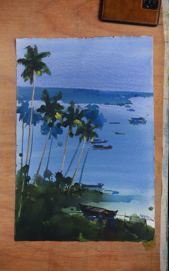 Tall greens, deep blues