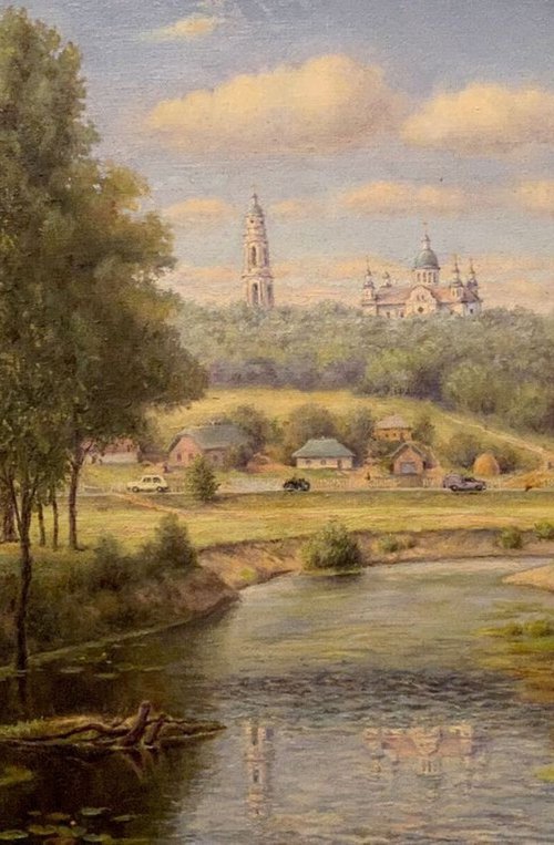 Landscape with a monastery by Oleg and Alexander Litvinov