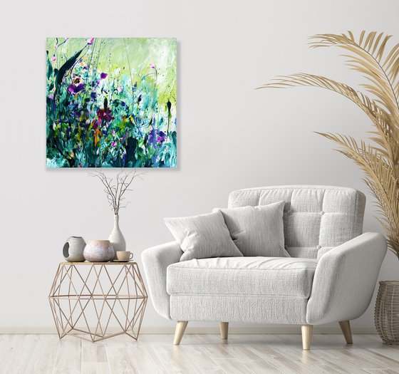 Serenity Song 2 - Floral Painting by Kathy Morton Stanion