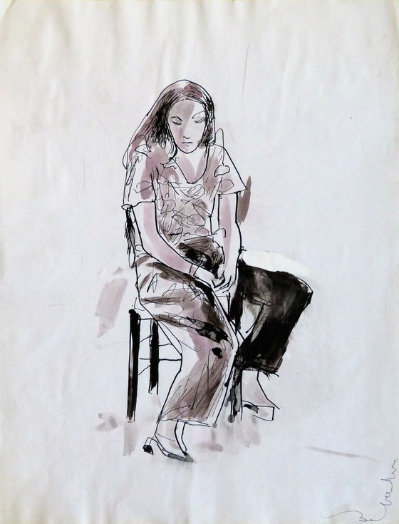 Sitting woman #11, 30x39 cm