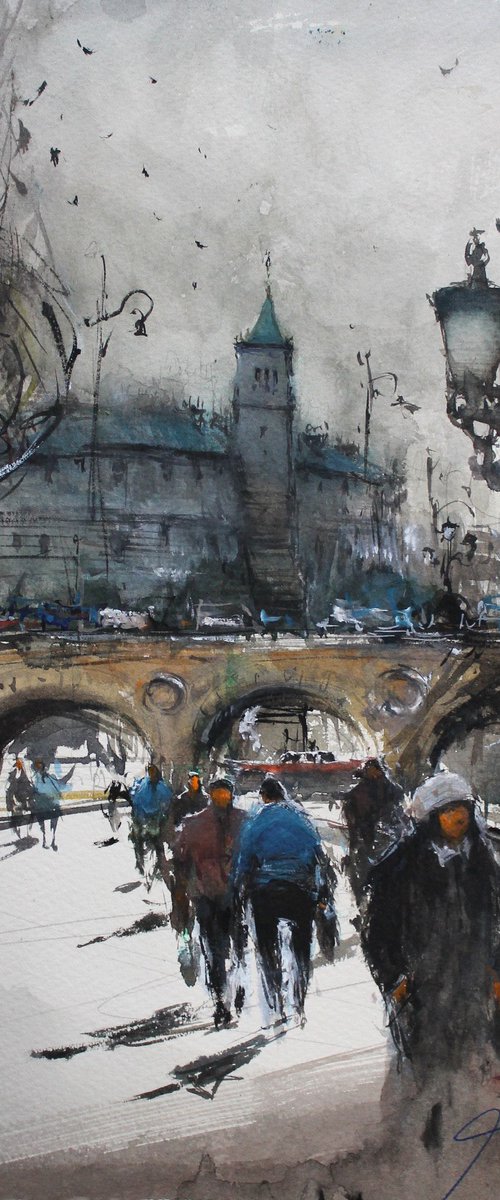 Strolling along the river Seine by Maximo Damico