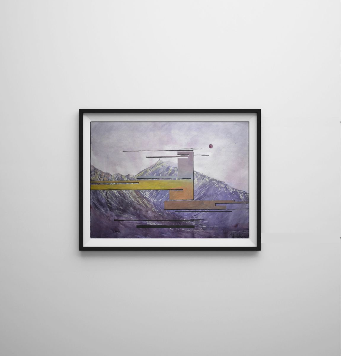 Photorealistic Landscape Watercolour By Eugene Gorbachenko, 24 X 17, Mountain Landscape, Original Artwork