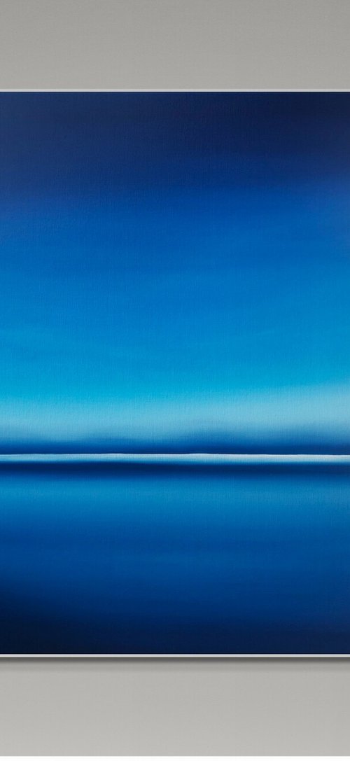 Night lake in Ukraine - Blue abstract by Nataliia Krykun