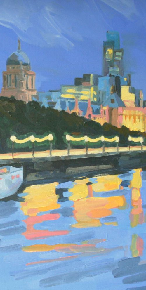 East from Waterloo Bridge by Katharine Rowe