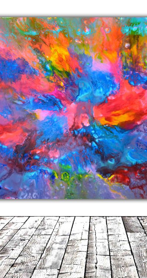 Happy Harmony - 140x80 cm - Big Painting XXXL - Large Abstract, Supersized Painting - Ready to Hang, Hotel Wall Decor by Soos Tiberiu