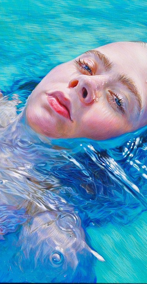 Sunny underwater painting by Lesja Rygorczuk