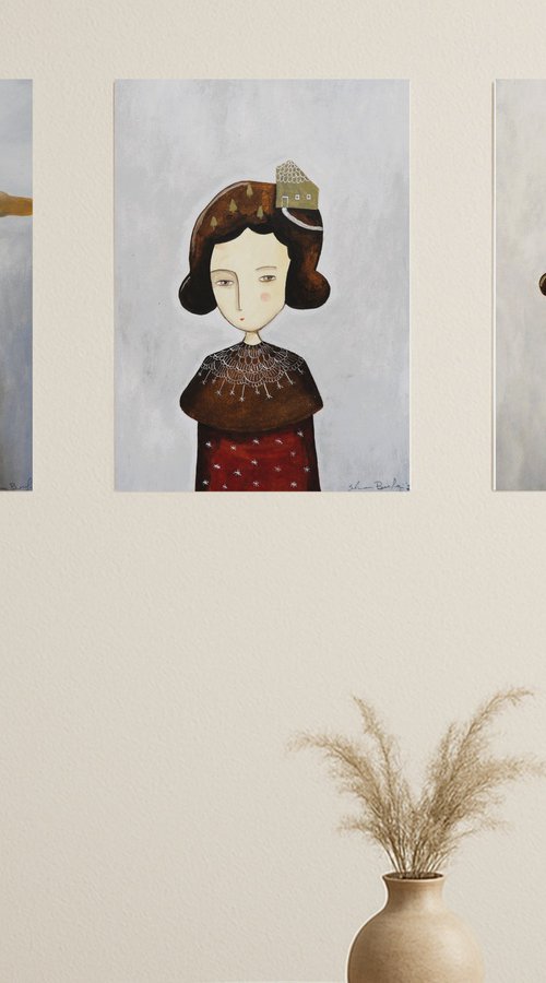 Thinking about home, set of 3 by Silvia Beneforti