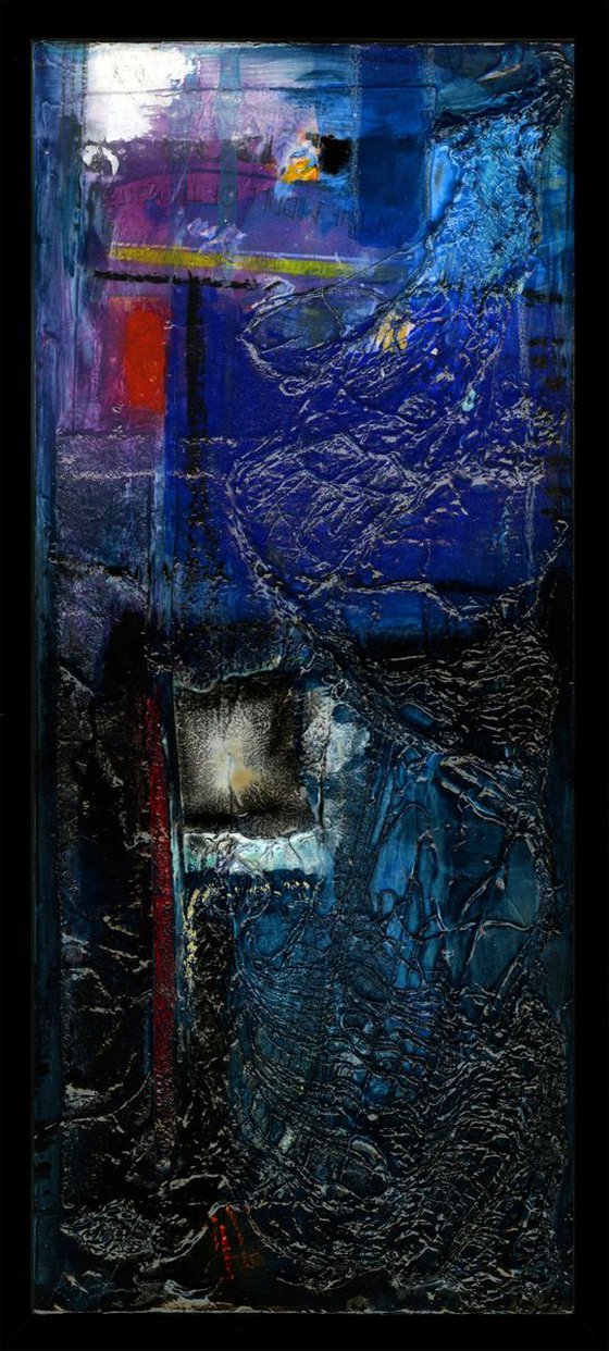 Into The Blue 42 - Mixed Media Abstract by Kathy Morton Stanion