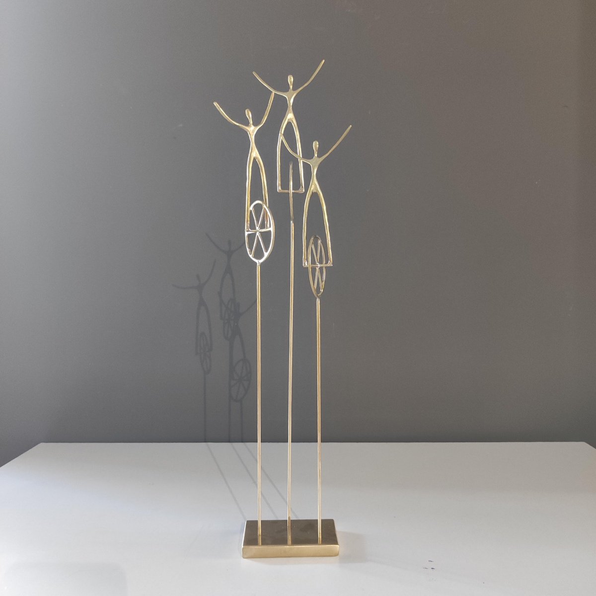 Impressionistic Portrait Bronze Sculpture By Anna Andreadi, 4 X 15, We Are Better Together, Original Artwork