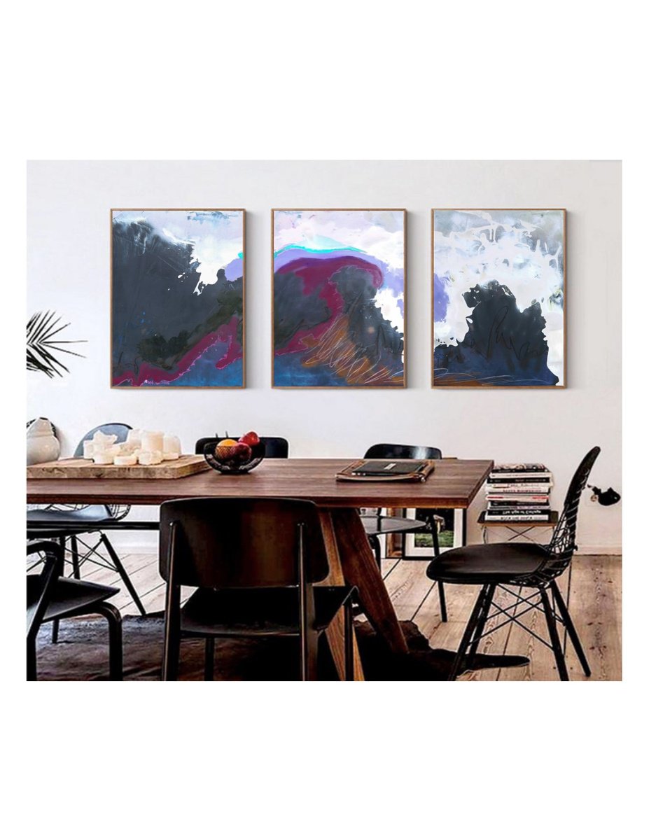 Organic Landscape Painting By Kimberlee Rocca, 54 X 24", Charged Xii, Original Artwork