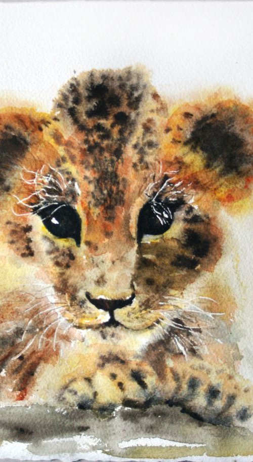 Baby leopard  / Original Painting by Salana Art