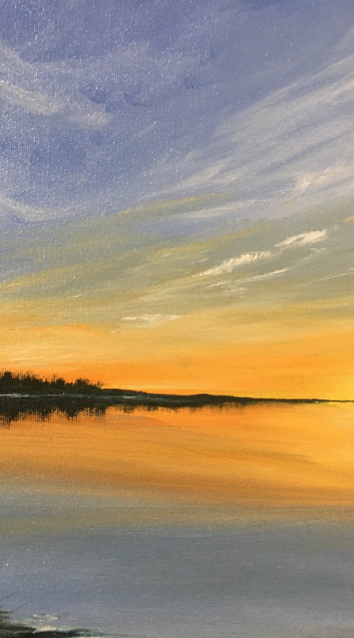 Sunset by the Lake by Timea  Valsami