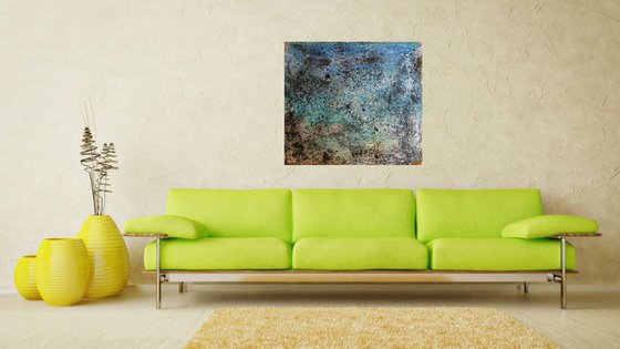 All of a sudden she went away (n.387) - 101,00 x 91,00 x 2,50 cm - ready to hang - acrylic painting on stretched canvas