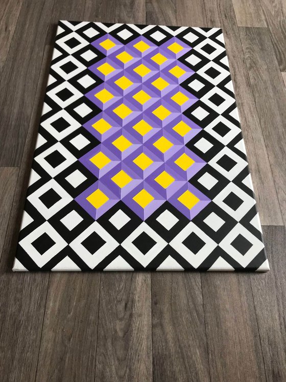 Original Geometric Canvas Painting