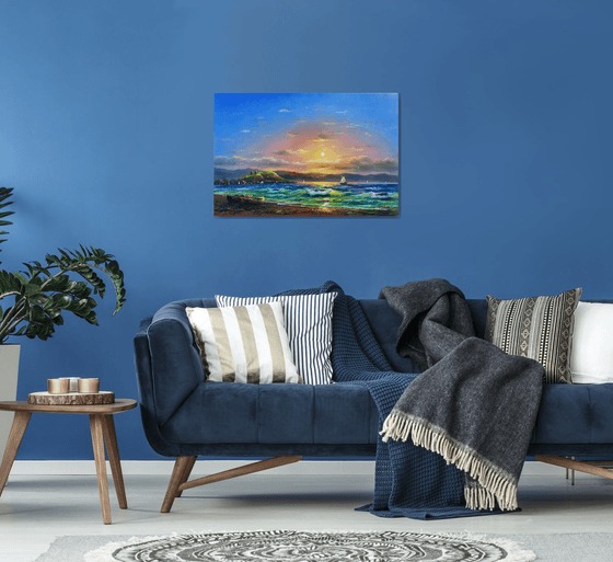 Lake Sevan (60x90cm, oil painting)