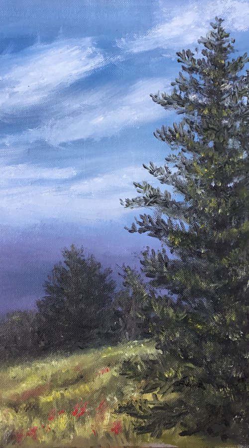 MOUNTAIN MELODY - oil 9X12 canvas by Kathleen McDermott