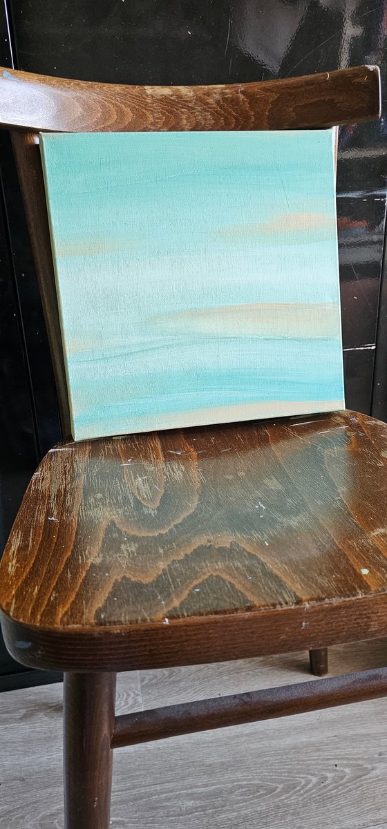 Soft seaside abstract tide vibe in aqua blue