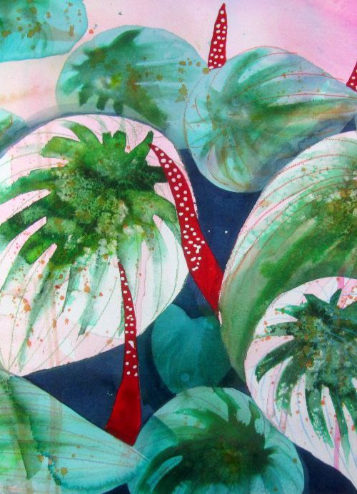 The Private Jungle Paradise (51 x 94 cm) (20.08'' x 37.01'') by Violeta Damjanovic-Behrendt