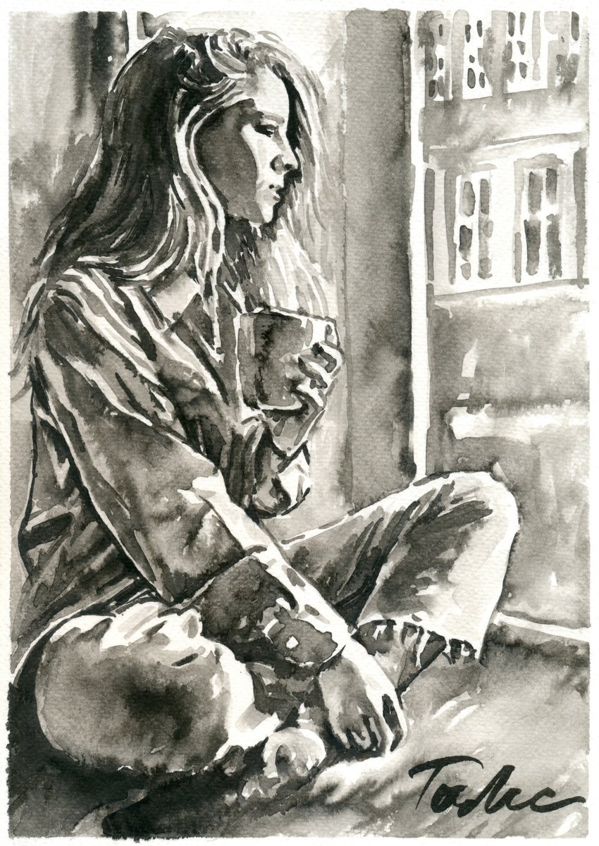 Urban And Pop Ink Drawing , Misty Morning By Tashe, 8 X 12, Artwork For Sale On Artfinder