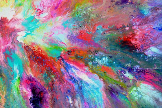 55x31.5'' Large Colorful Ready to Hang Abstract Painting Happy Harmony XXX