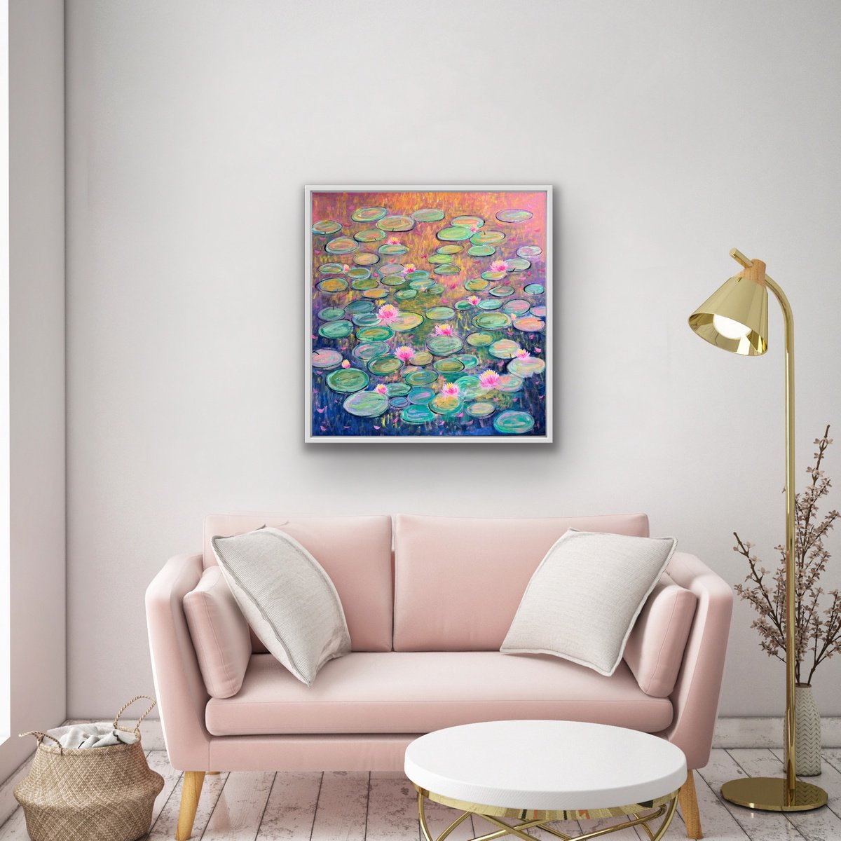  Evening By The Pond By Amita Dand, 30 X 30, Artwork For Sale On Artfinder