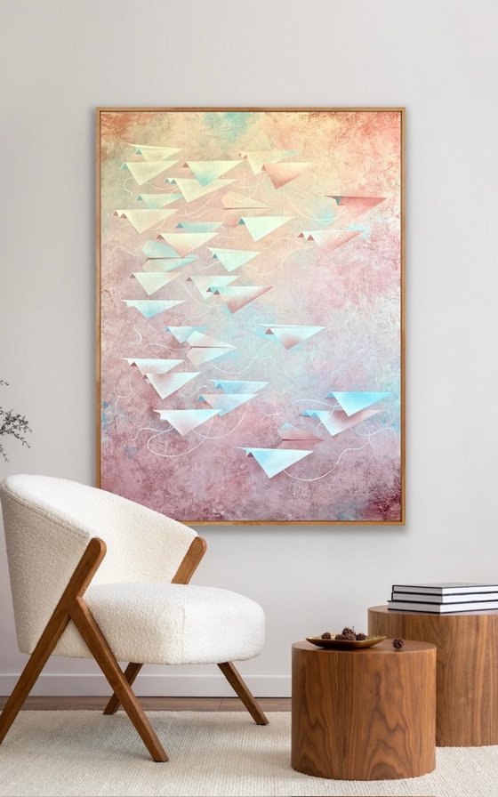 Paper Dreams in the Pink Sky, Origami # 1